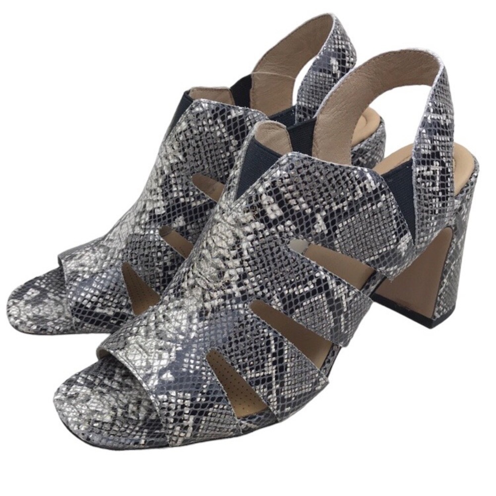 Corso Como Madelina Snake Print Leather Block Heel